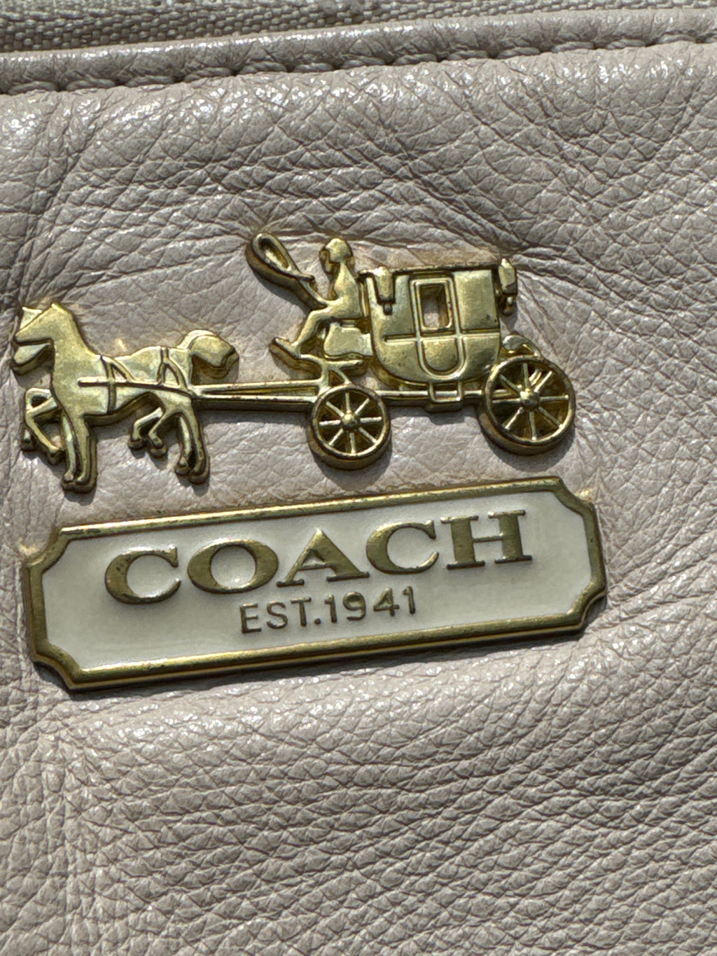 Coach Madison Leather Lindsey Satchel Parchment Cream 18641