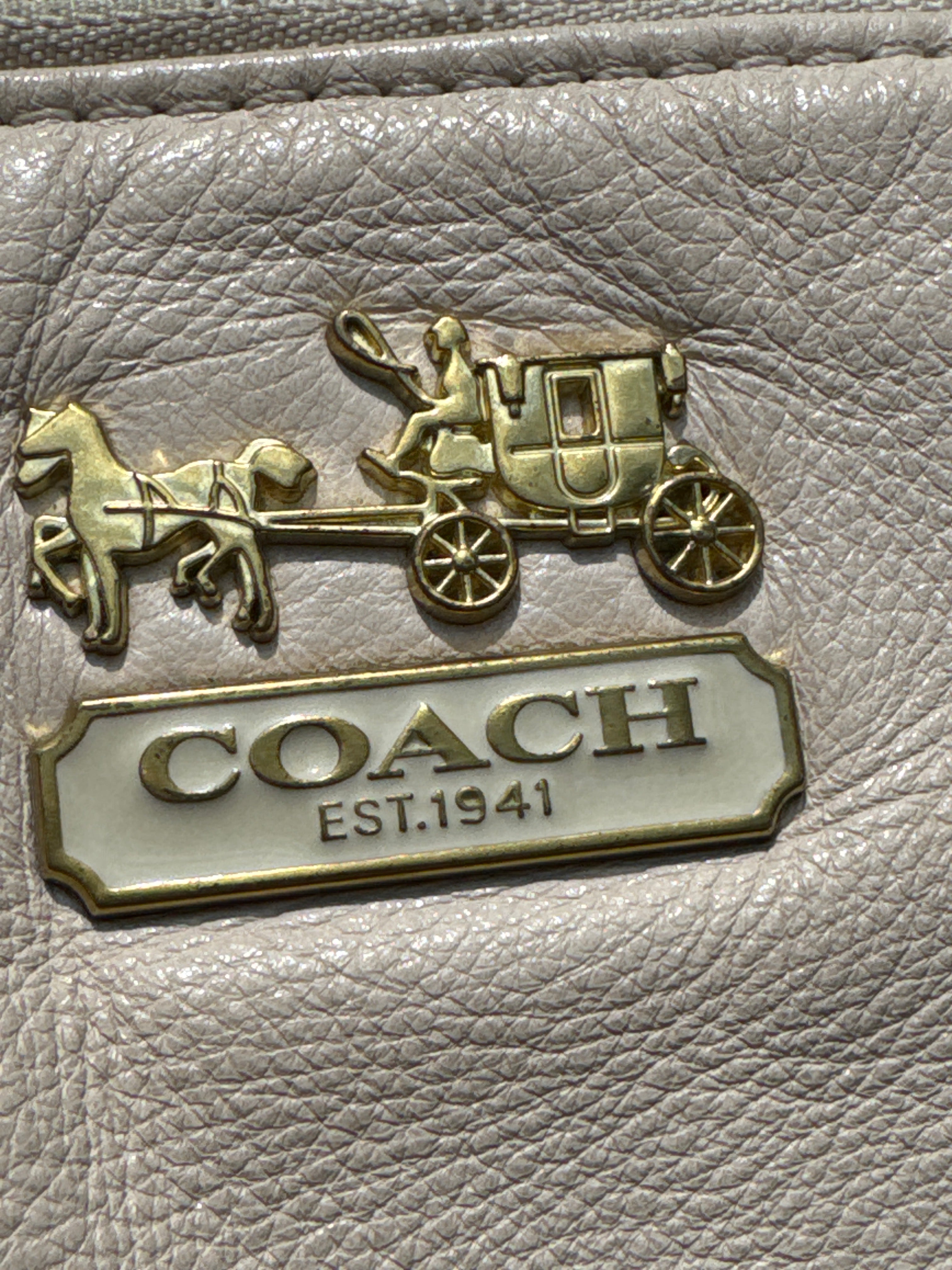 Coach Madison Leather Lindsey Satchel Parchment Cream 18641