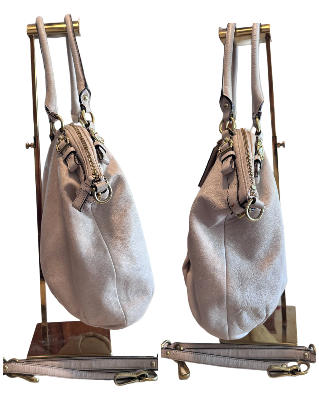 Coach Madison Leather Lindsey Satchel Parchment Cream 18641