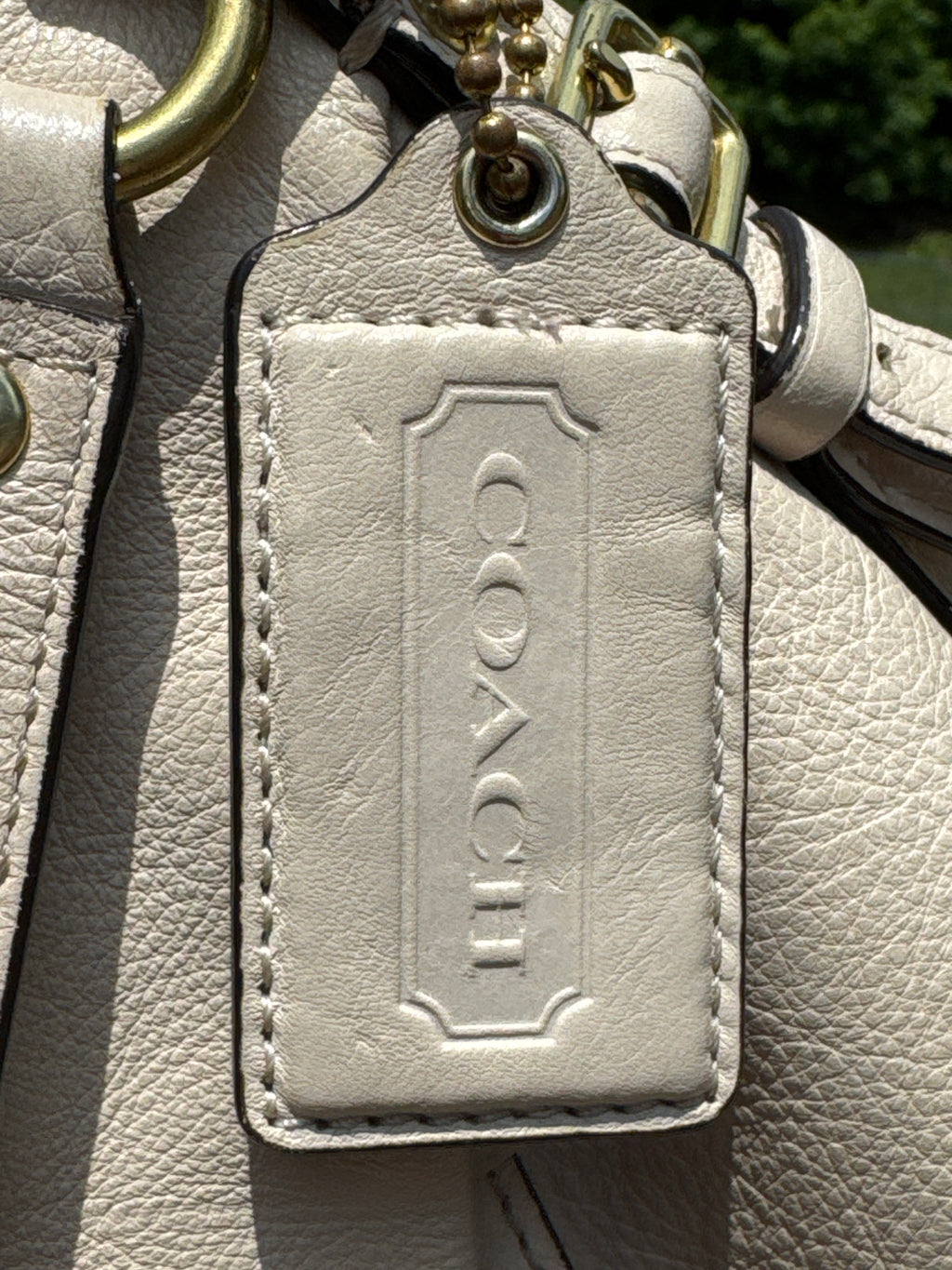 Coach Madison Leather Lindsey Satchel Parchment Cream 18641