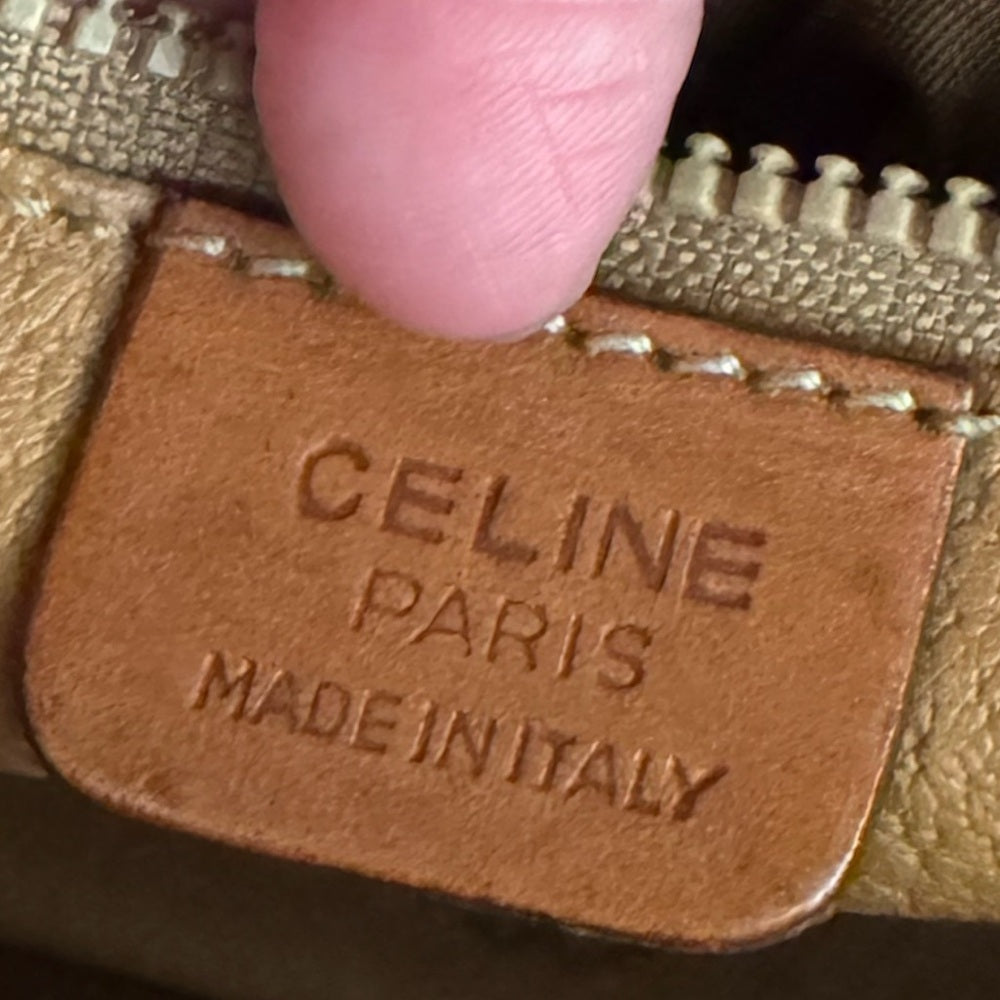 Celine Macadam Tan Brown Crossbody Bag | Vintage Logo Ring | Made in Italy