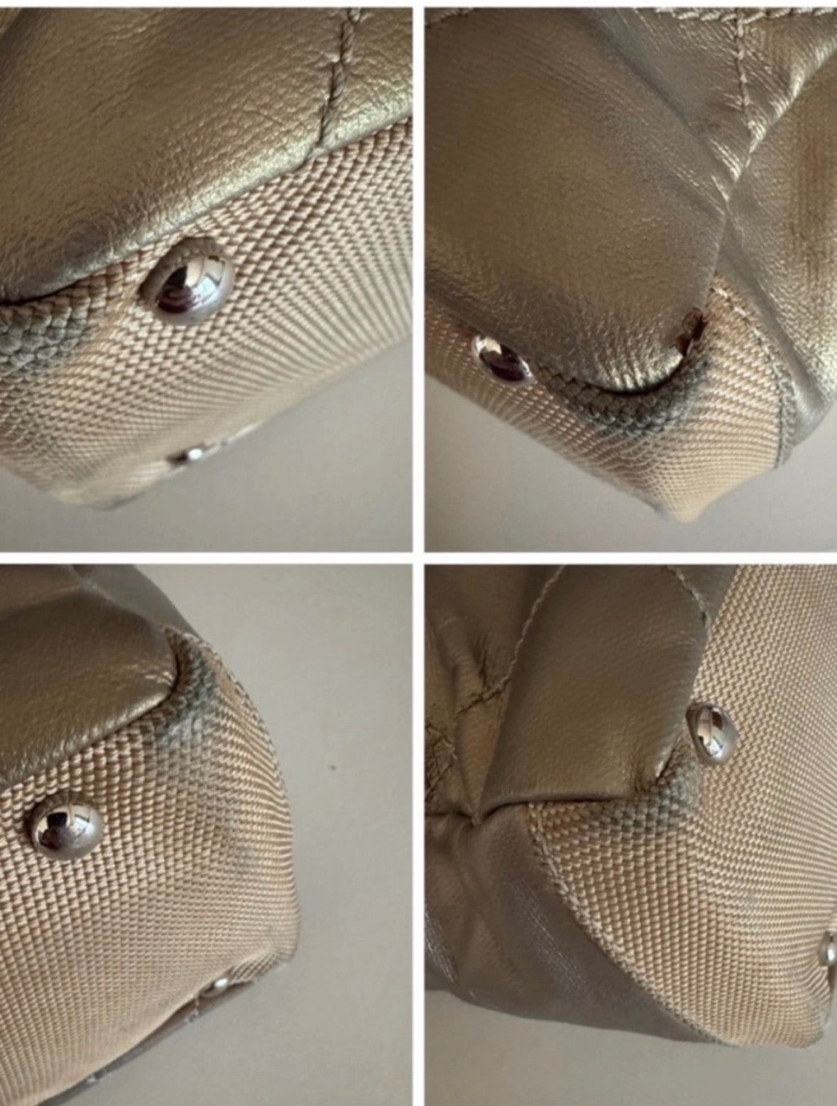 Chanel Paris-Biarritz Tote Bag, Medium Shopper, Quilted Nylon, Gold/Beige