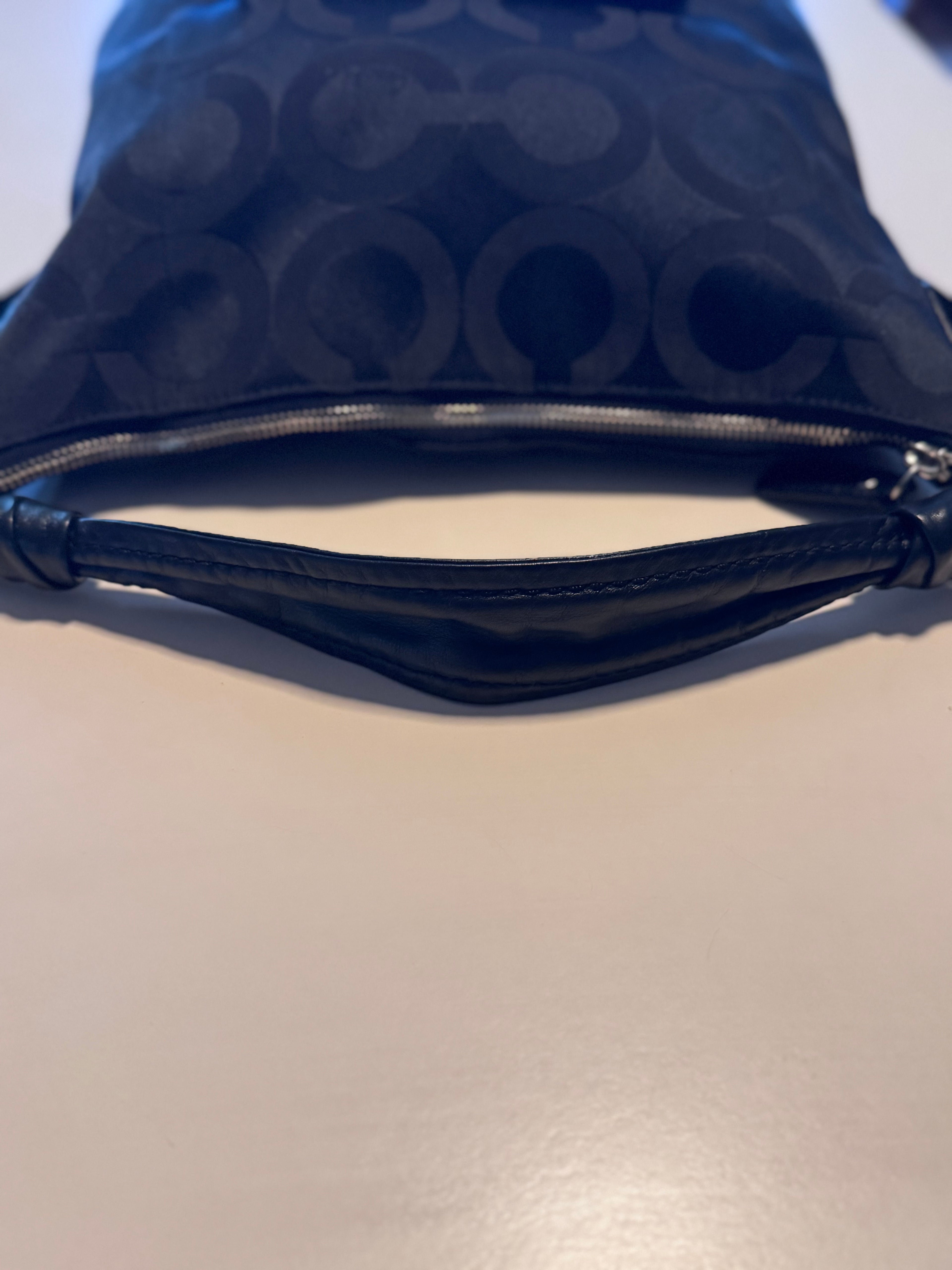 Coach Kristin Black Optic Art Sateen Hobo Bag 14753