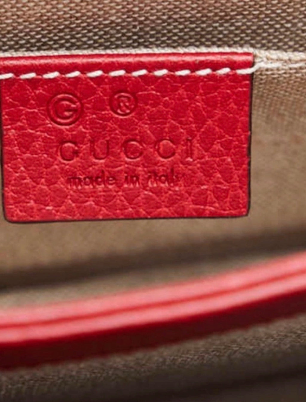 Gucci Red Grained Calfskin Small Interlocking G Crossbody Bag