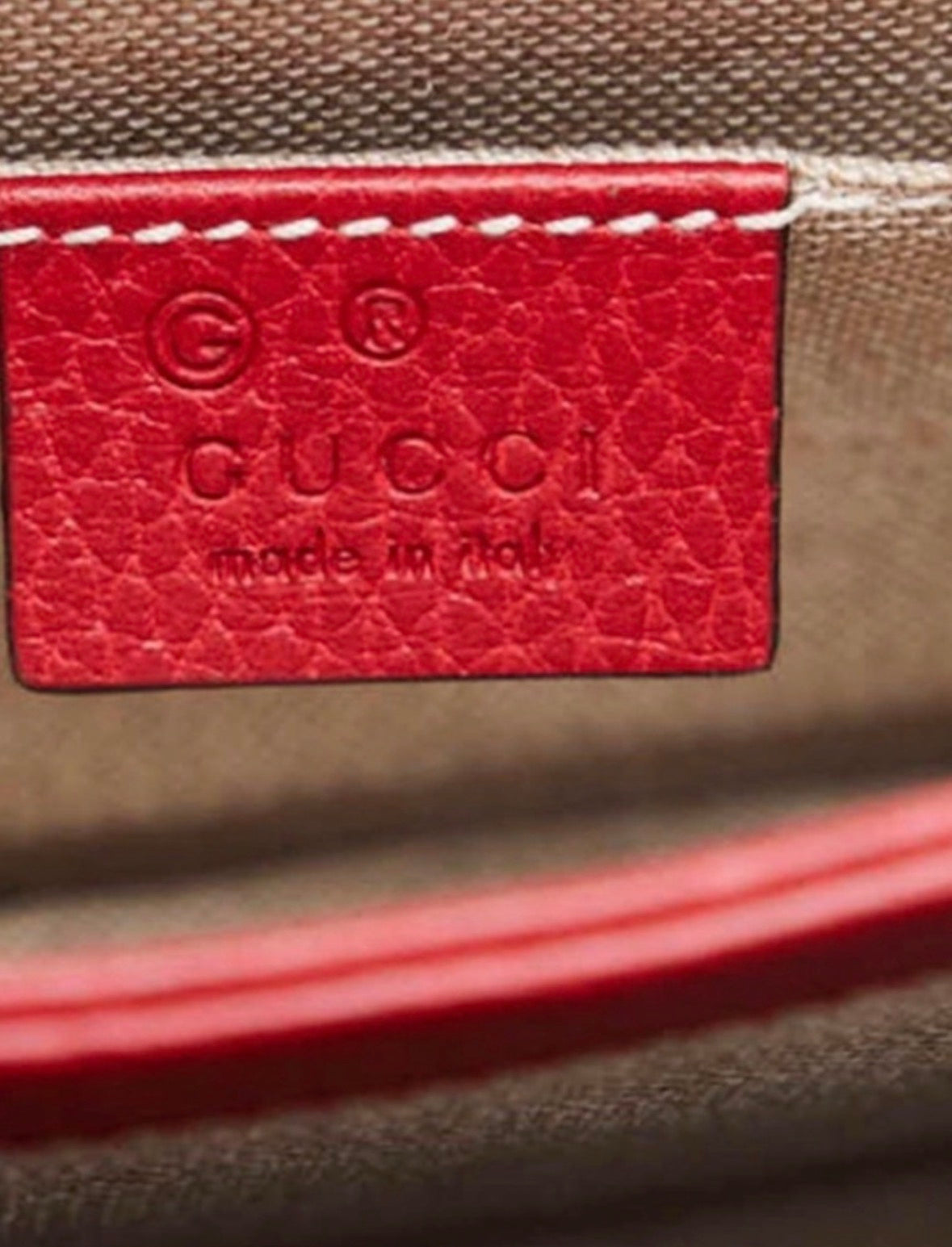 Gucci Red Grained Calfskin Small Interlocking G Crossbody Bag