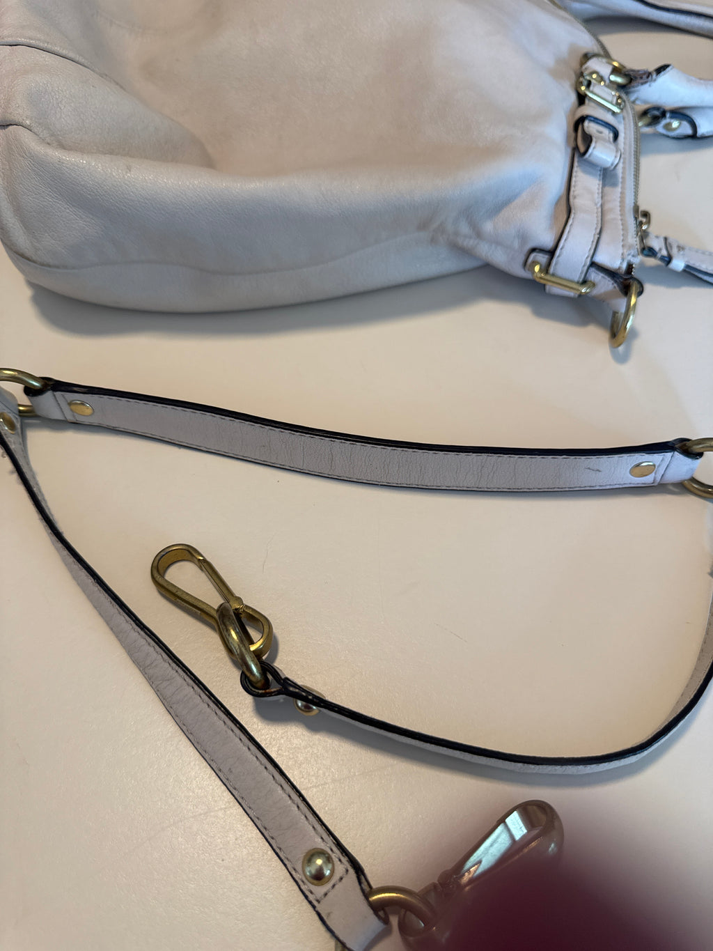 Coach Madison Leather Lindsey Satchel Parchment Cream 18641