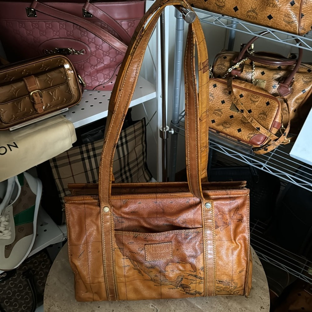 Alviero Martini shoulder tote bag in cognac