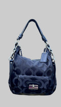 Coach Kristin Black Optic Art Sateen Hobo Bag 14753