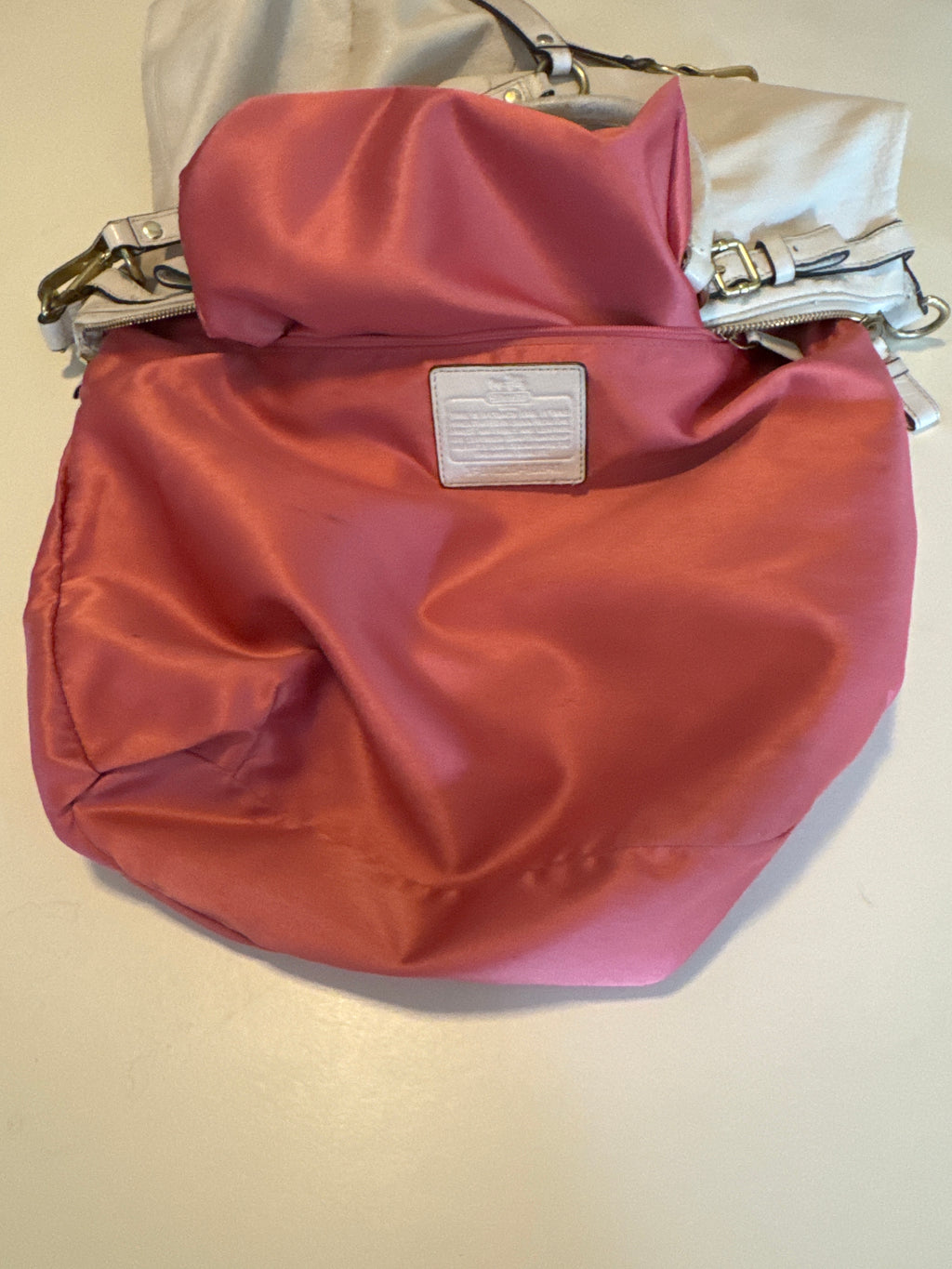 Coach Madison Leather Lindsey Satchel Parchment Cream 18641