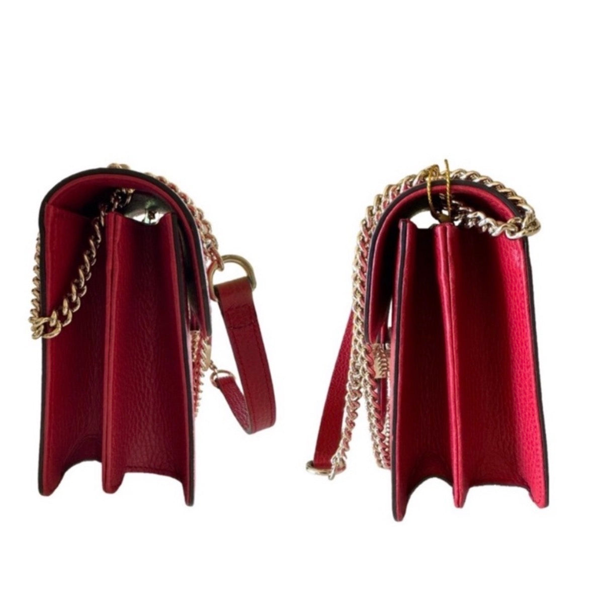 Gucci Red Grained Calfskin Small Interlocking G Crossbody Bag