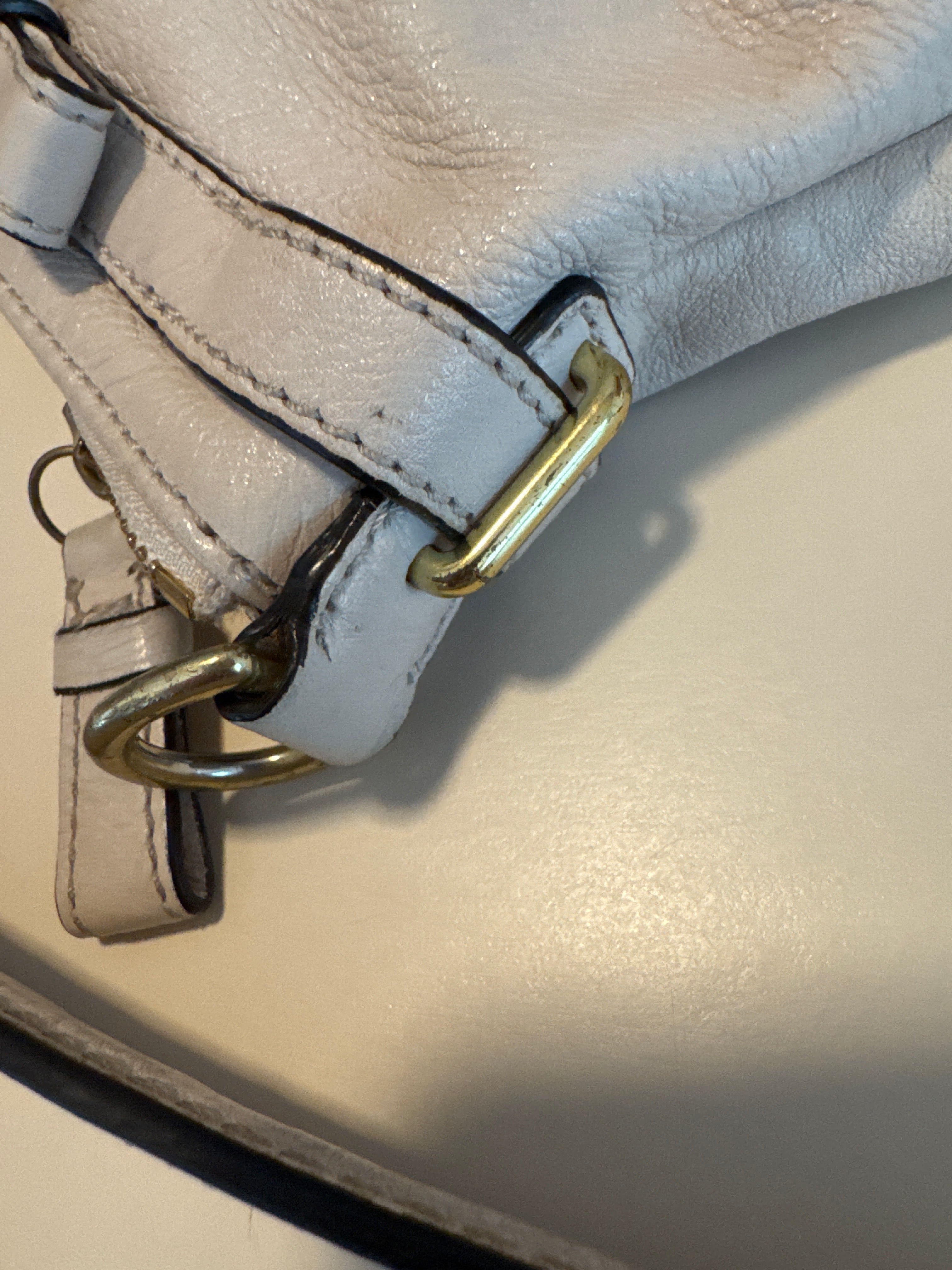 Coach Madison Leather Lindsey Satchel Parchment Cream 18641
