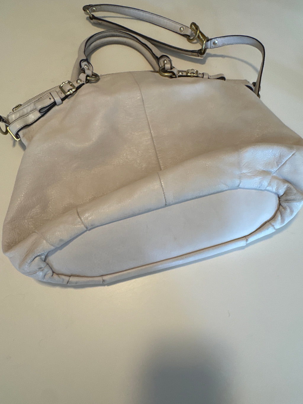 Coach Madison Leather Lindsey Satchel Parchment Cream 18641