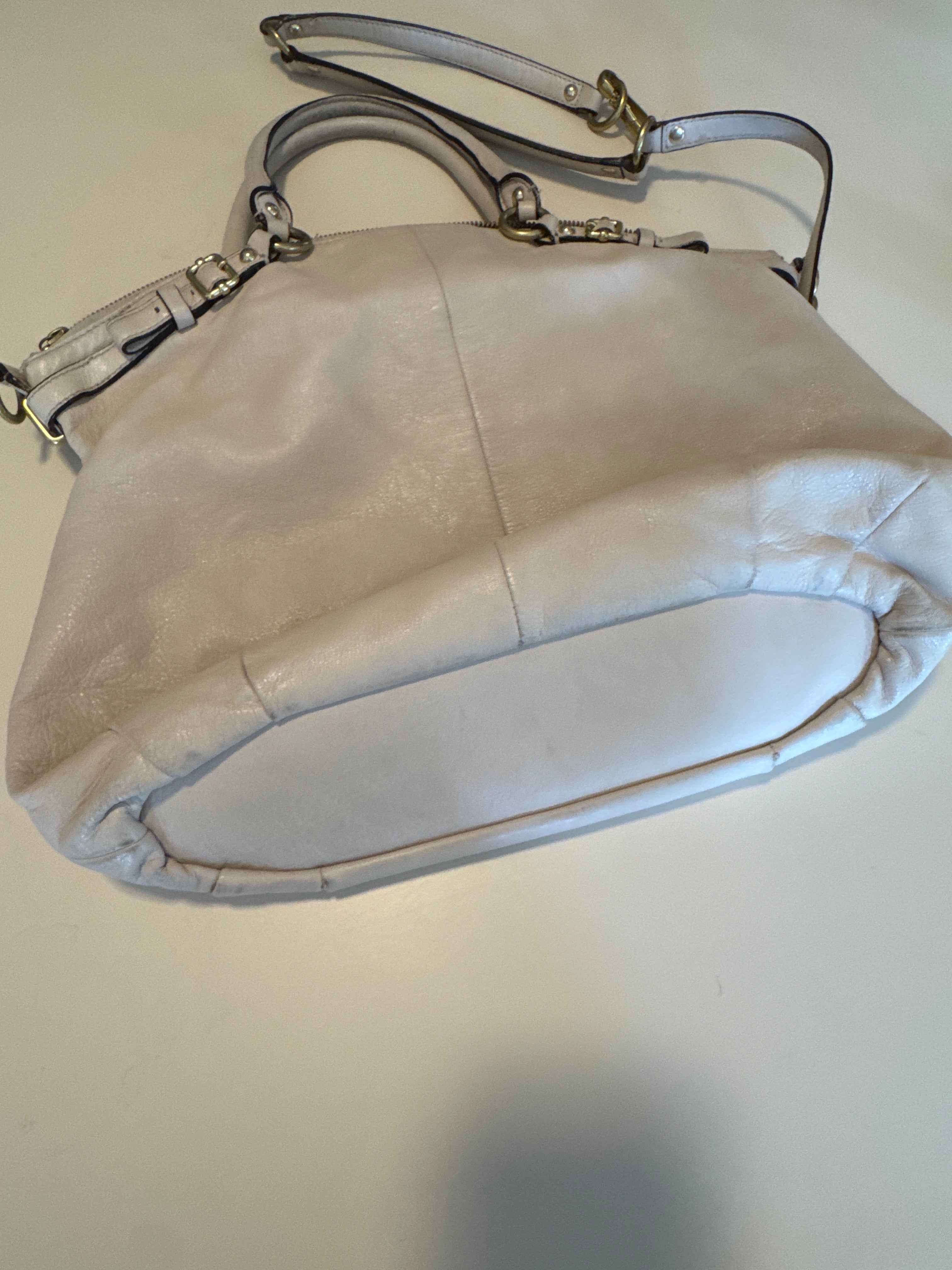 Coach Madison Leather Lindsey Satchel Parchment Cream 18641