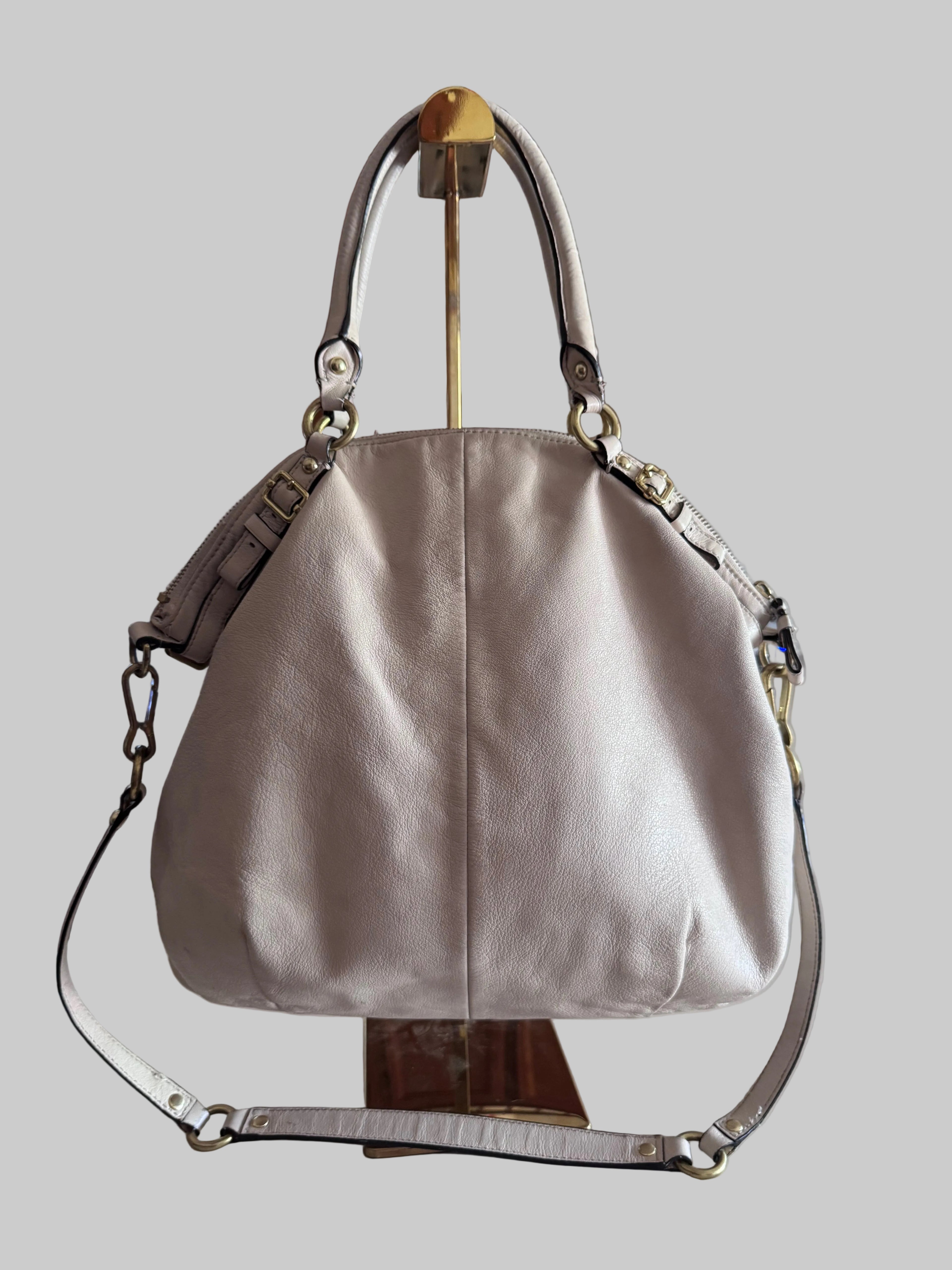 Coach Madison Leather Lindsey Satchel Parchment Cream 18641