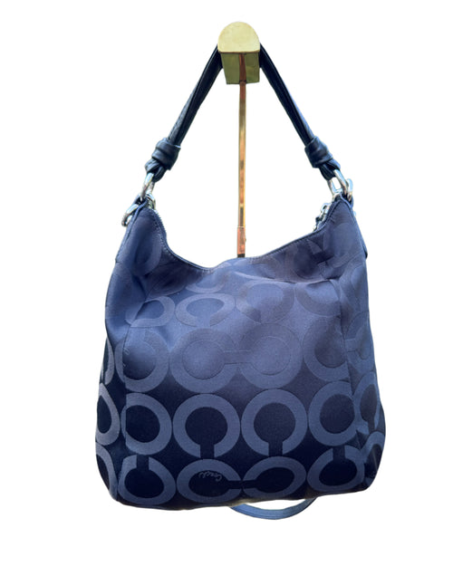 Coach Kristin Black Optic Art Sateen Hobo Bag 14753