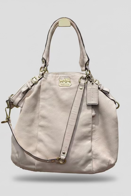 Coach Madison Leather Lindsey Satchel Parchment Cream 18641