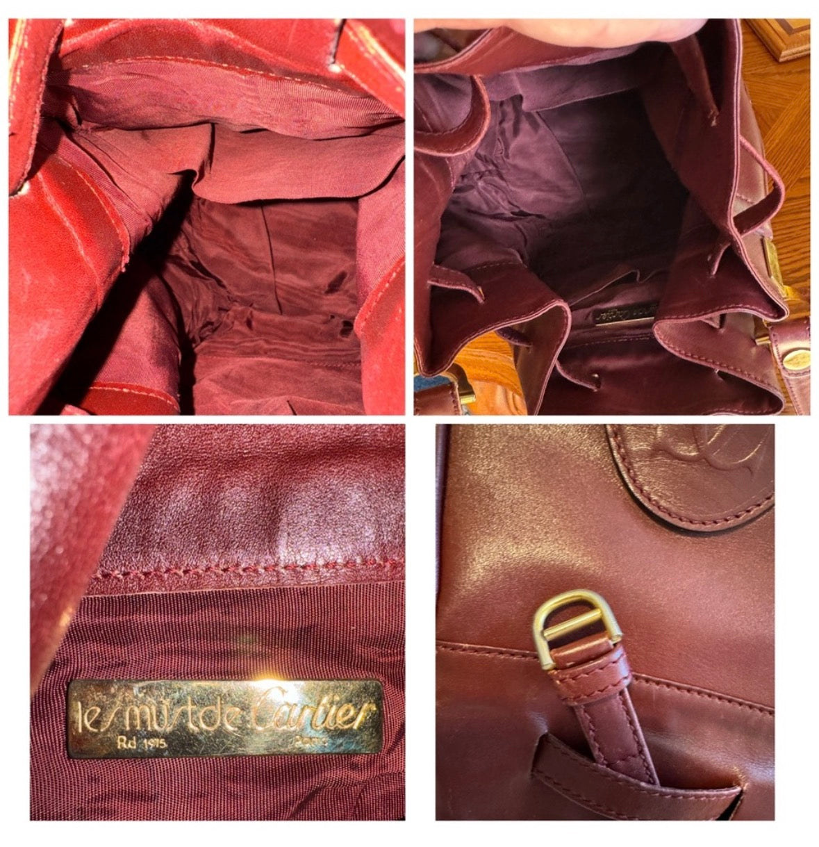Cartier Must de Cartier Bordeaux Leather Bucket Bag