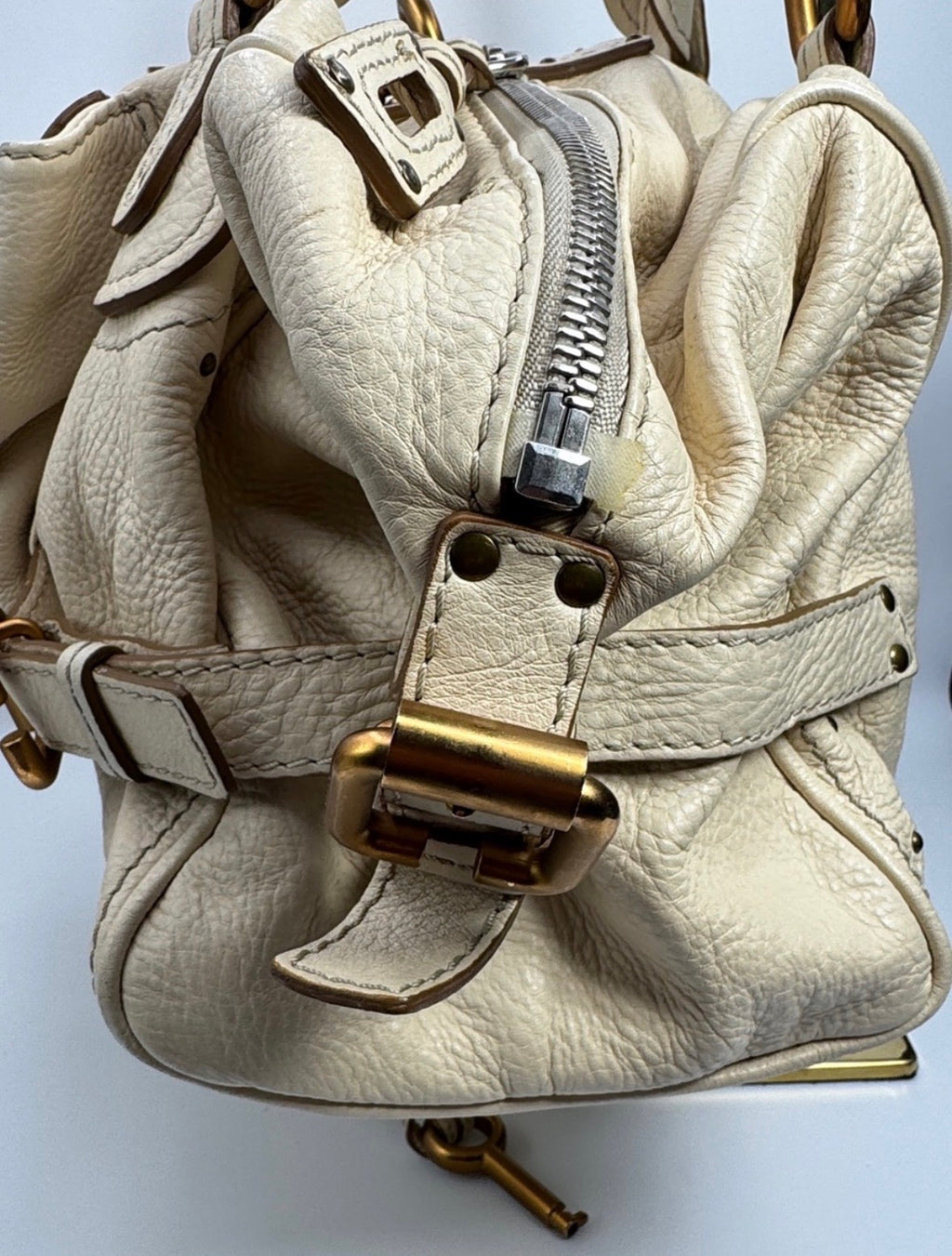 Chloe Paddington Large Pocket Satchel in ivory