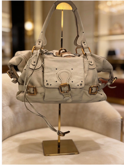 Chloe Paddington Large Pocket Satchel in ivory