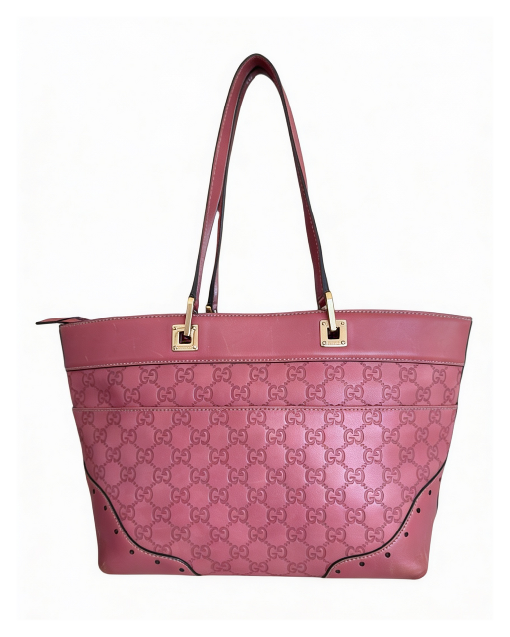Authentic Gucci Guccissima Leather Horsebit Hobo Tote – Blush Pink