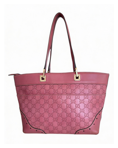 Authentic Gucci Guccissima Leather Horsebit Hobo Tote – Blush Pink