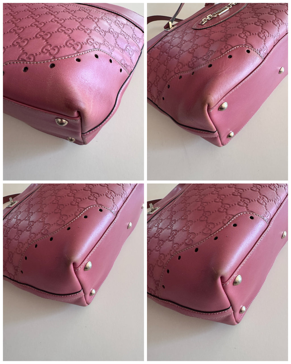 Authentic Gucci Guccissima Leather Horsebit Hobo Tote – Blush Pink