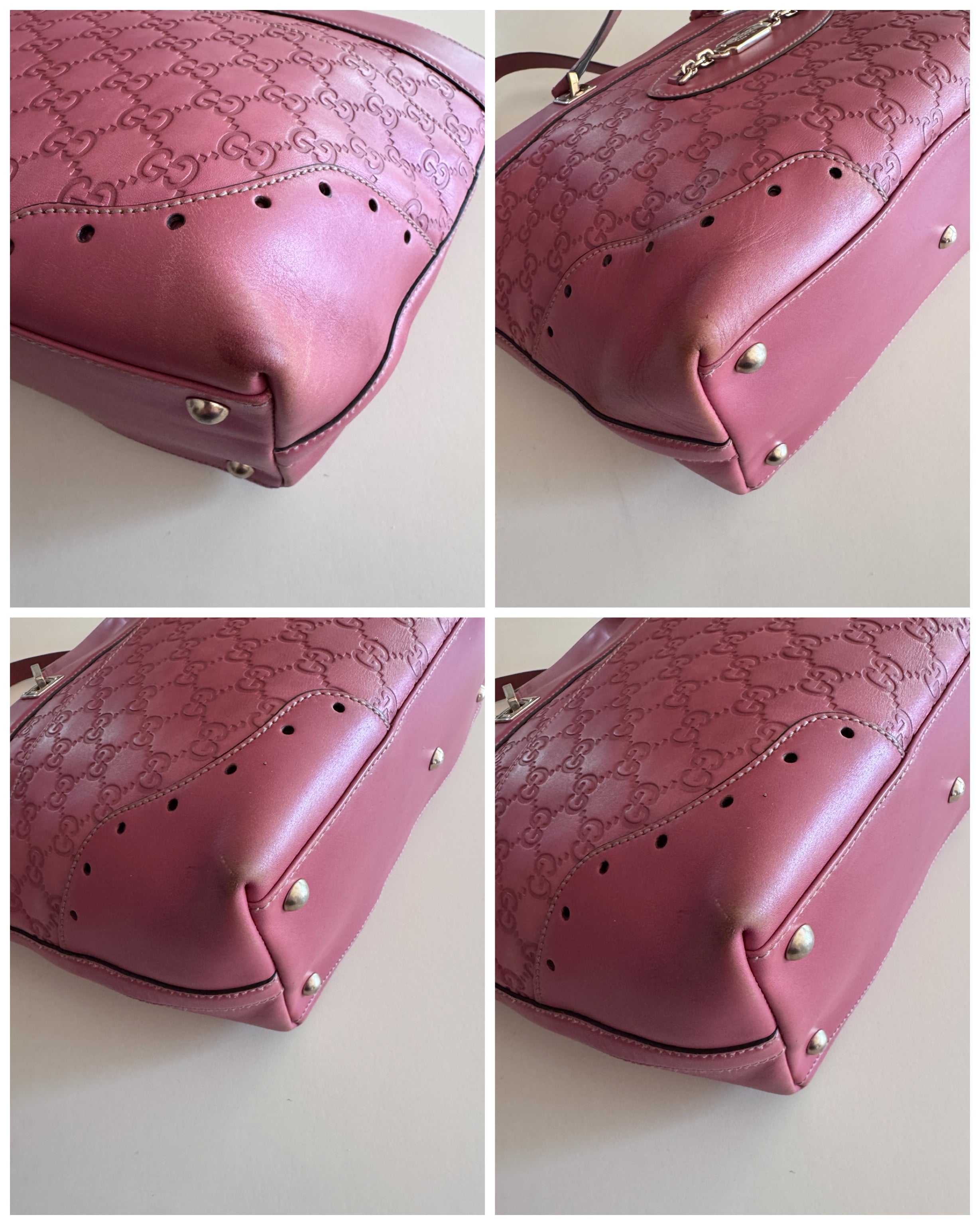 Authentic Gucci Guccissima Leather Horsebit Hobo Tote – Blush Pink